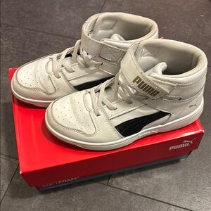 Puma Kids High-Top Sneakers - White and Black